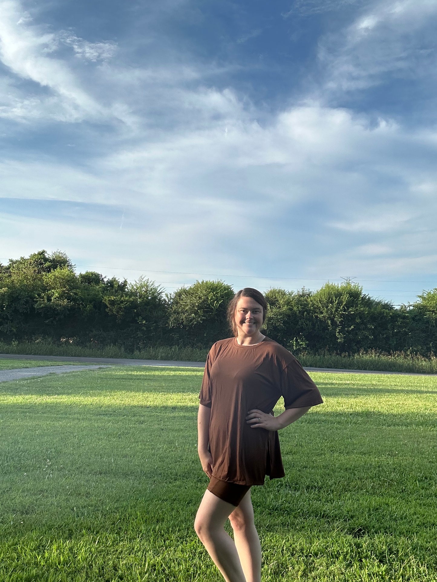 Mocha Biker Short Set